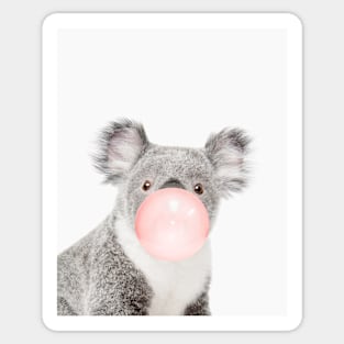 Koala print, Bubble gum, Nursery art, Koala wall art, Animal, Kids room, Modern art, Wall decor Sticker